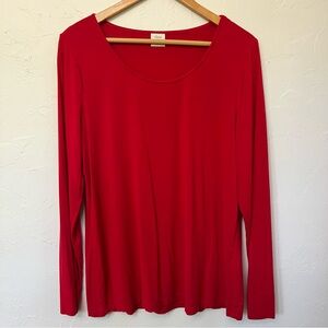 SOMA Chico's Sleepwear T-Shirt Top Soft Knit Size Women’s Medium Red Long Sleeve